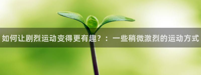 谈球吧：如何让剧烈运动变得更有趣？：一些稍微激烈的运动方式