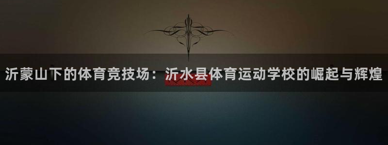 谈球吧体育：沂蒙山下的体育竞技场：沂水县体育运动学校的崛起与辉煌